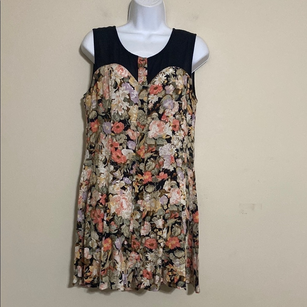 MINKPINK  Cream dress floral women L  Sweetheart Neckline boho casual babydoll